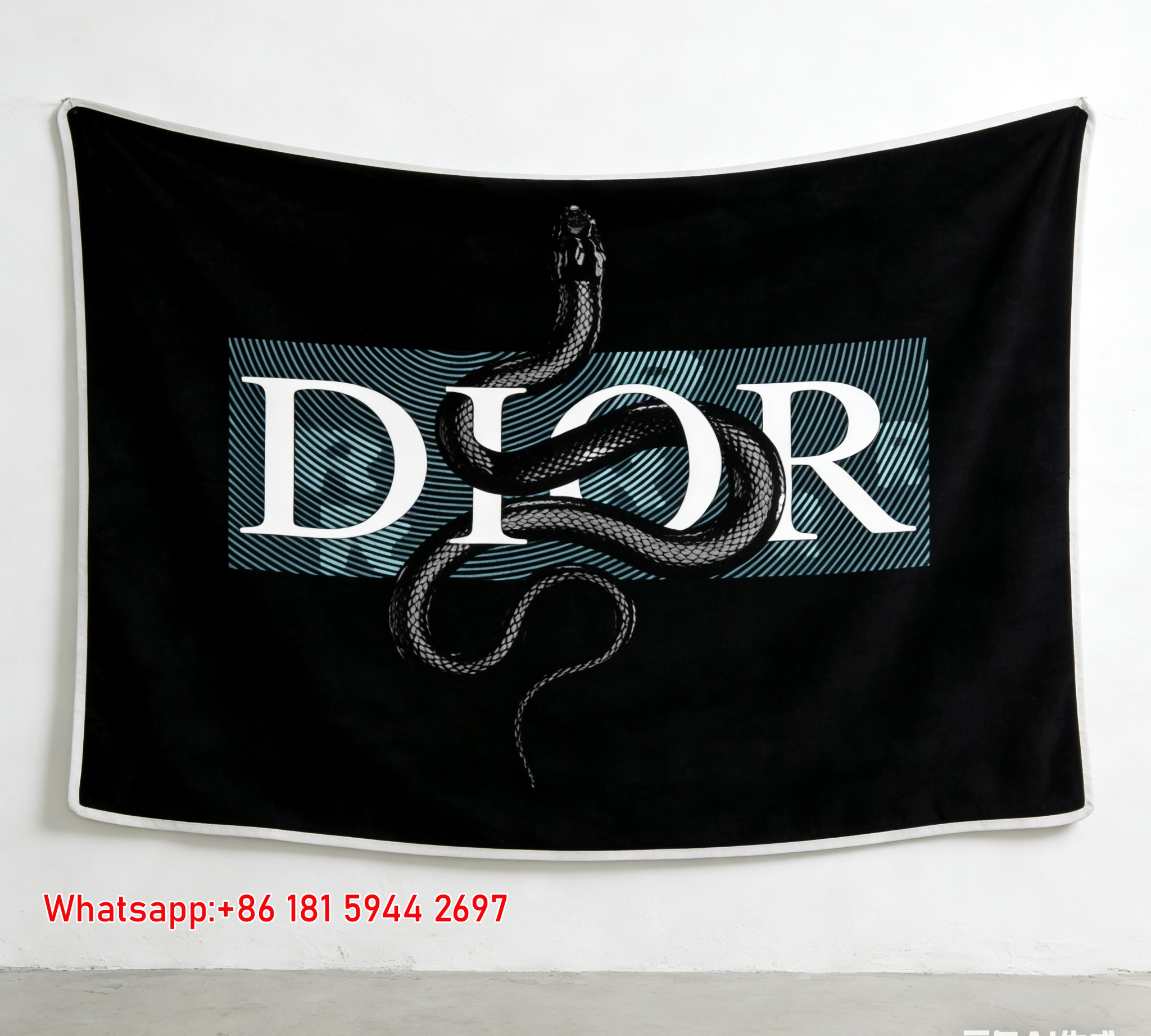 Dior Snake Print Flannel Sofa Throw Blanket D047